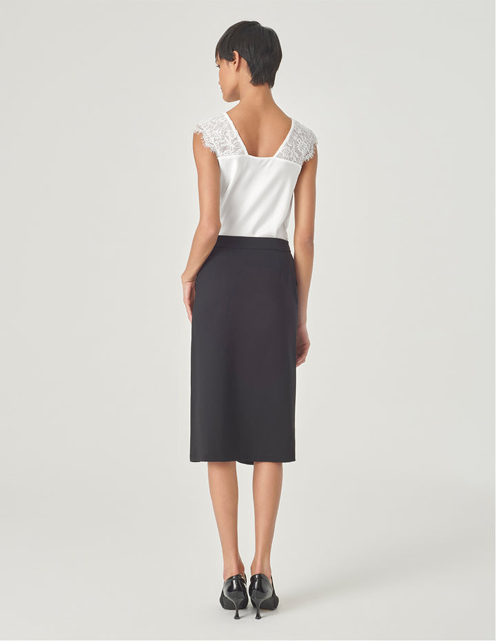 MARYLING White Lace Wide Shoulder Strap Vest