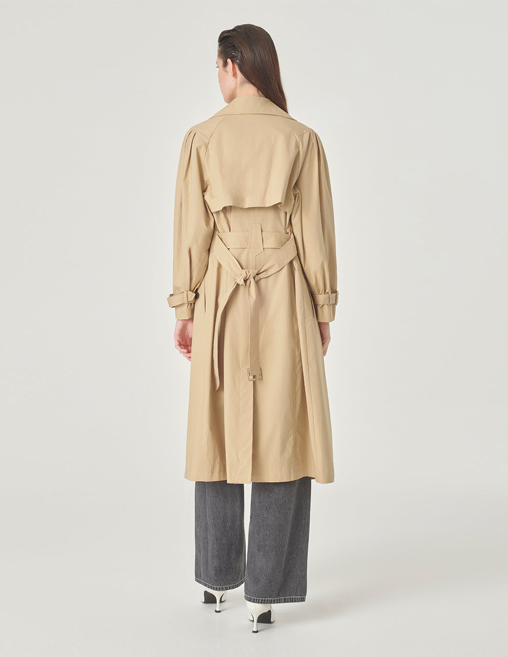 MARYLING Long Trench Windbreaker With Split Shoulders And Lapels