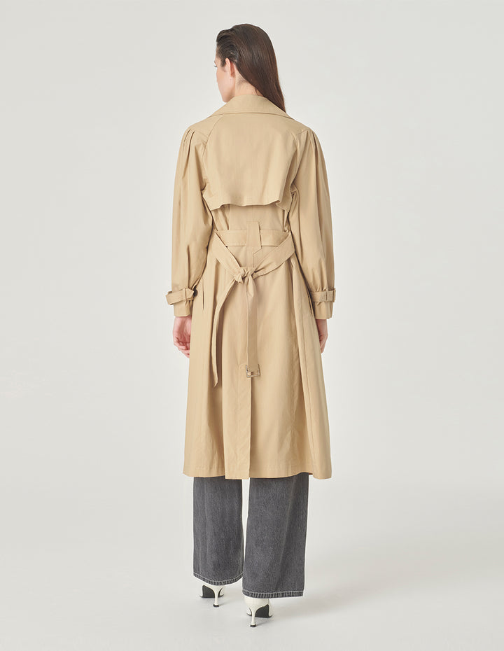 MARYLING Long Trench Windbreaker With Split Shoulders And Lapels
