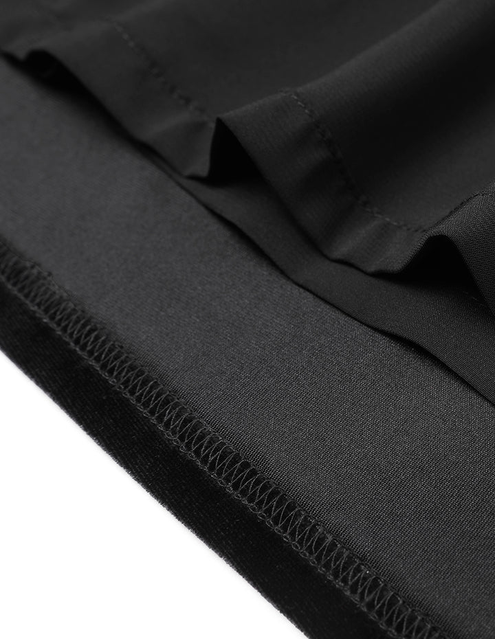 MARYLING V-Neck Black Velvet Dress