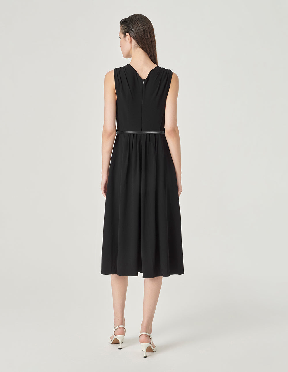 MARYLING V-Neck Sleeveless Slim Midi Dress