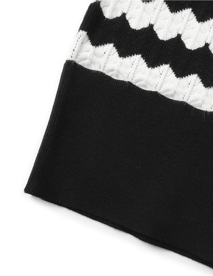 MARYLING V-Neck Contrast Knitted Sweater