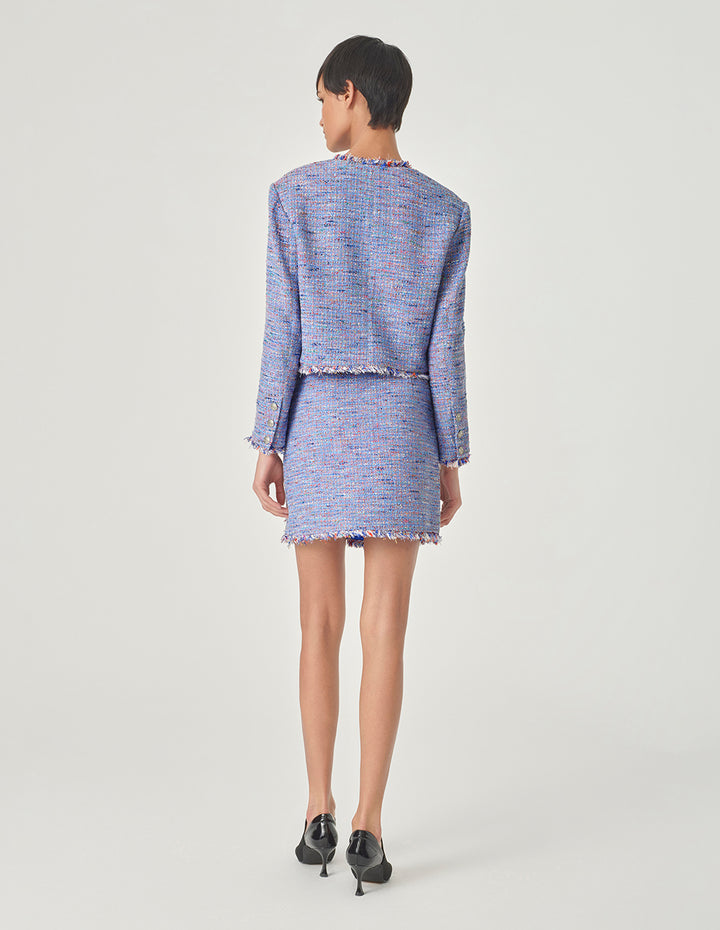 MARYLING Fringed Tweed Petite A Skirt