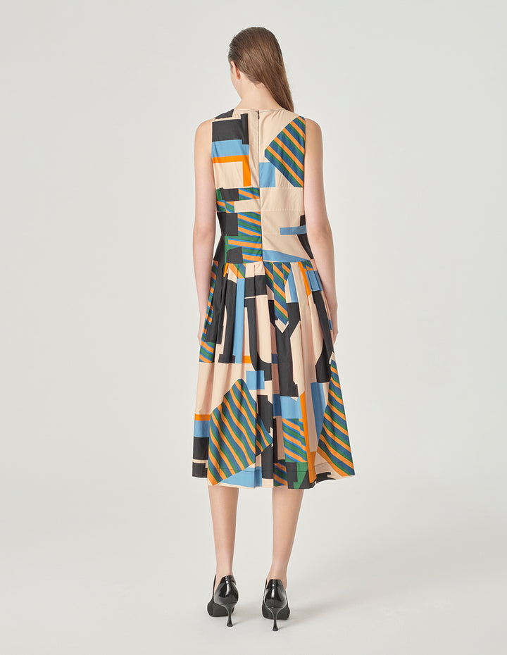 MARYLING Cotton Sleeveless Printed Dress