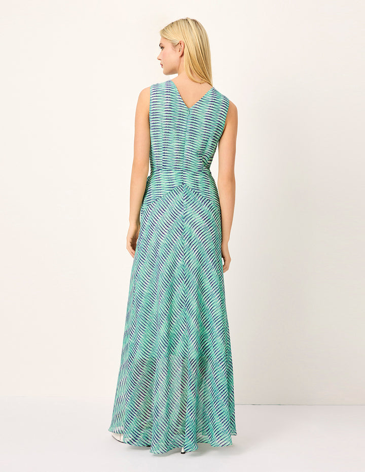 MARYLING V-Neck Sleeveless Rattan Printing Wrap Dress