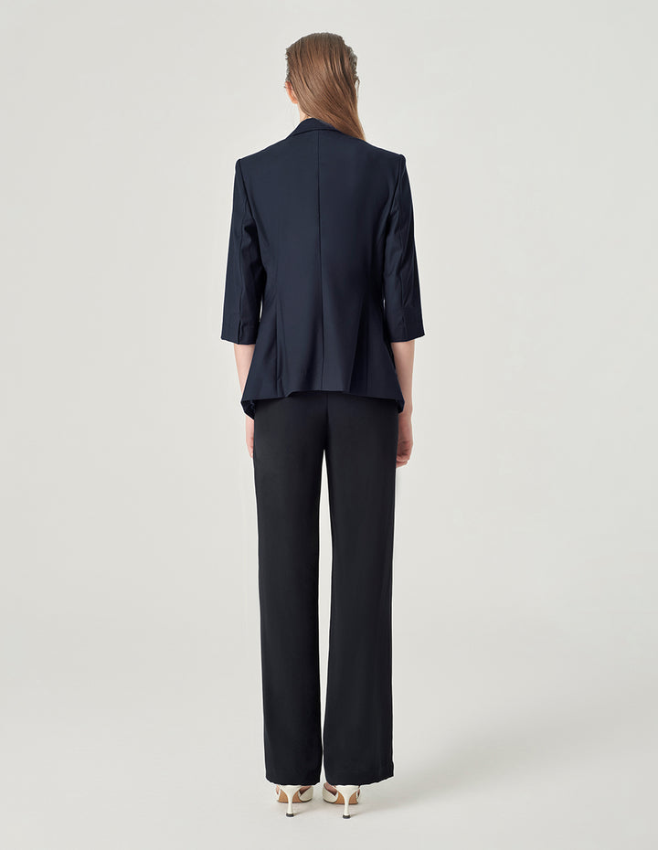 MARYLING Classic Peaked Lapel Single-Breasted Blazer