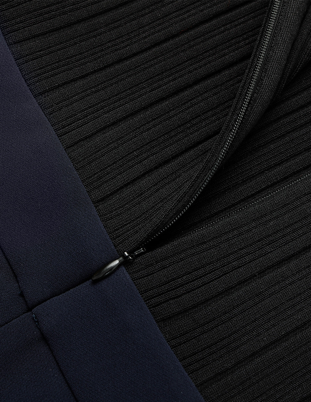 MARYLING Round-Neck Knitted Patchwork Fish-Tail Midi Dress