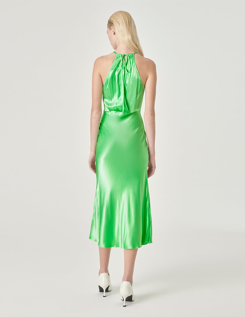 MARYLING Halterneck Lace-Up Sleeveless Fishtail Dress