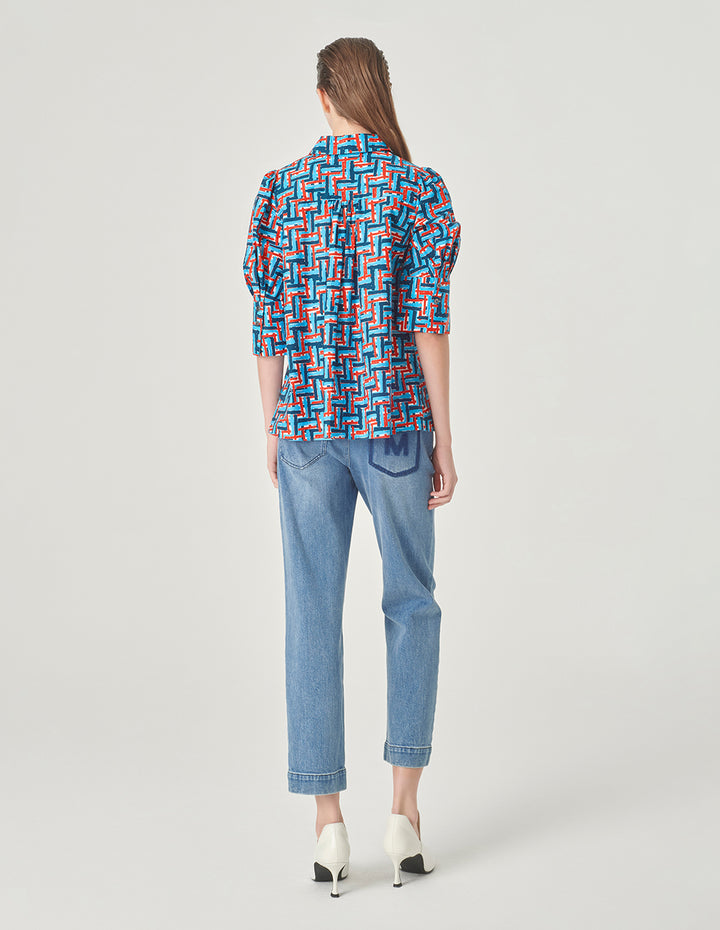 MARYLING Plaid A-Line Loose Top