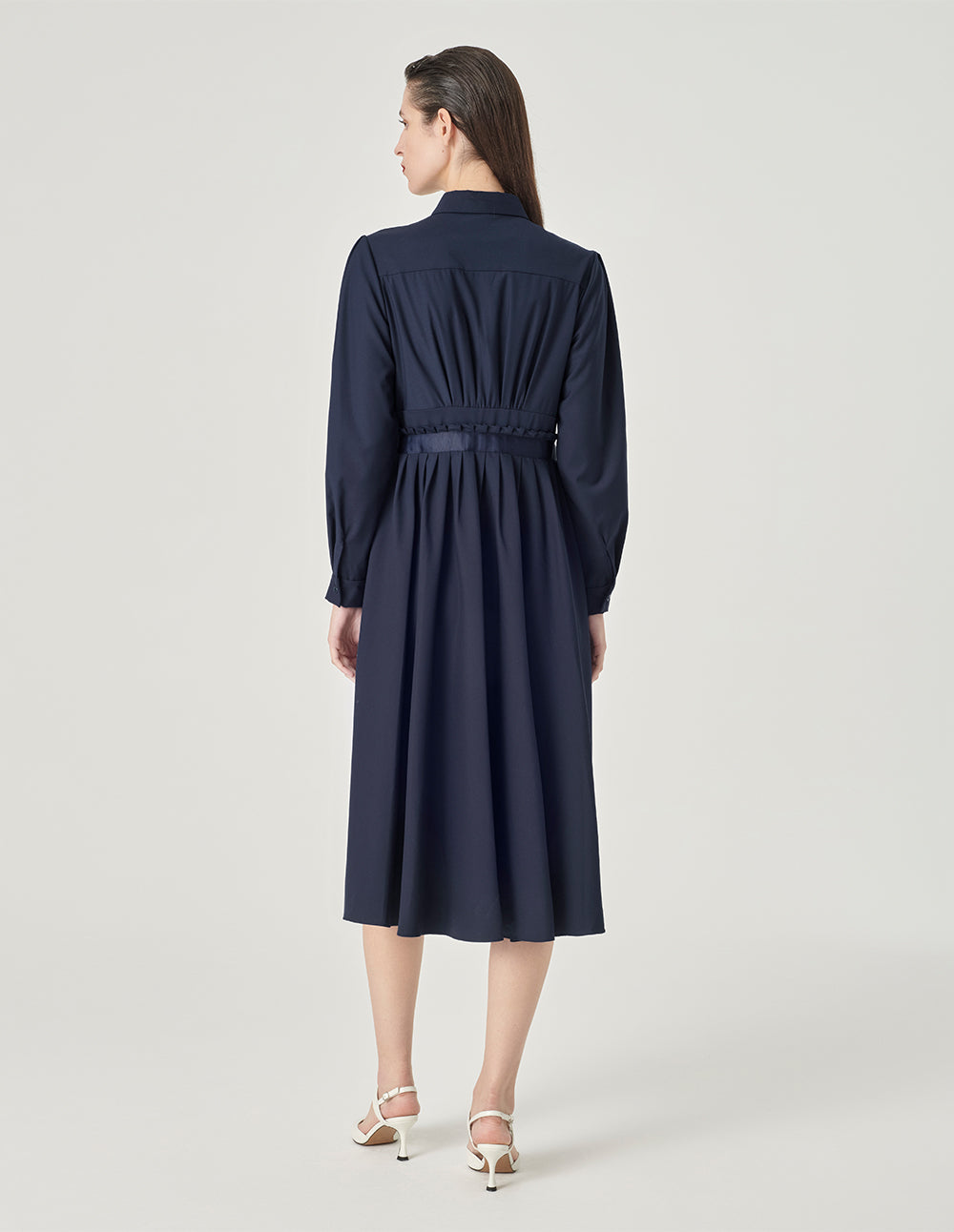 MARYLING Pleated Shirt Dress