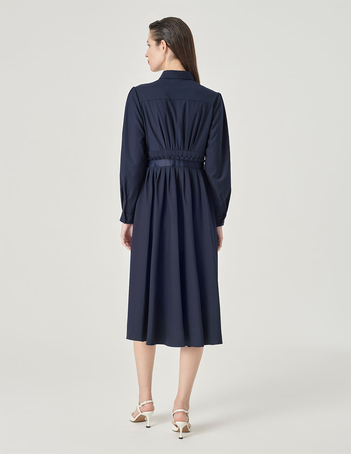 MARYLING Pleated Shirt Dress