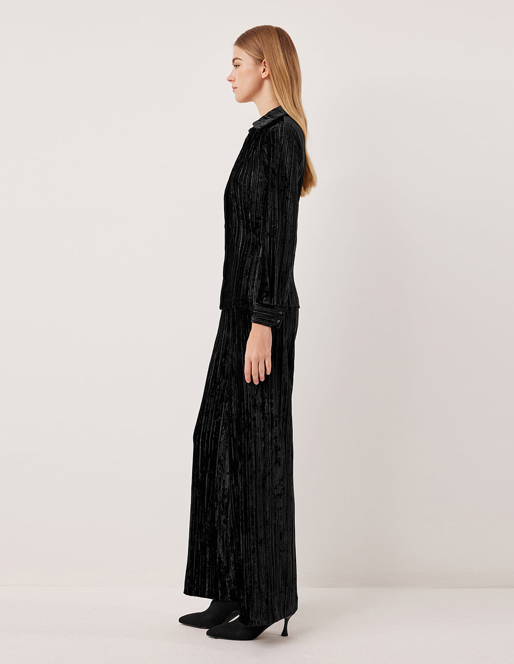 MARYLING Vintage Elastic Velvet Straight Leg Trousers