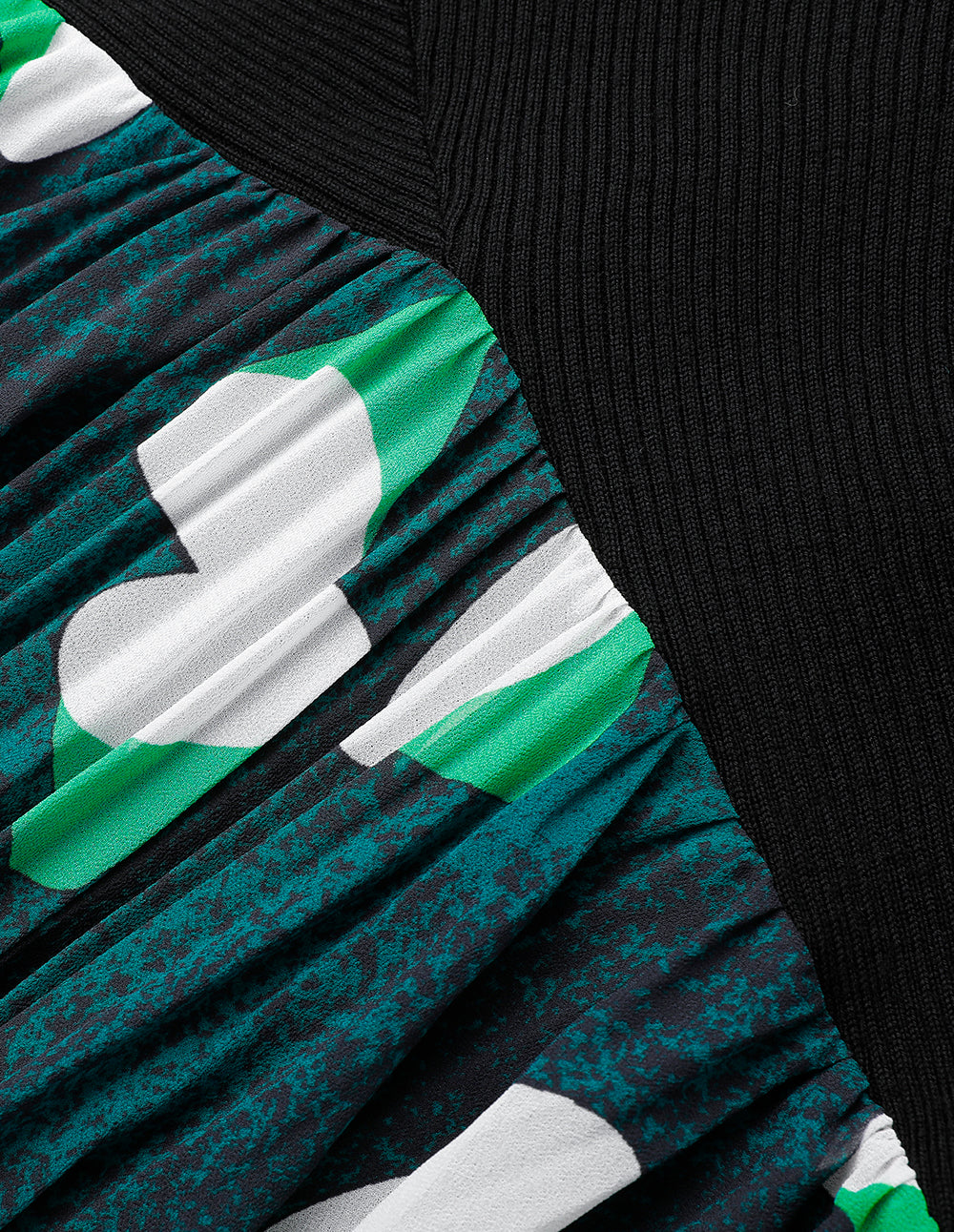 MARYLING Forest Print Bow Neck Needle Dress