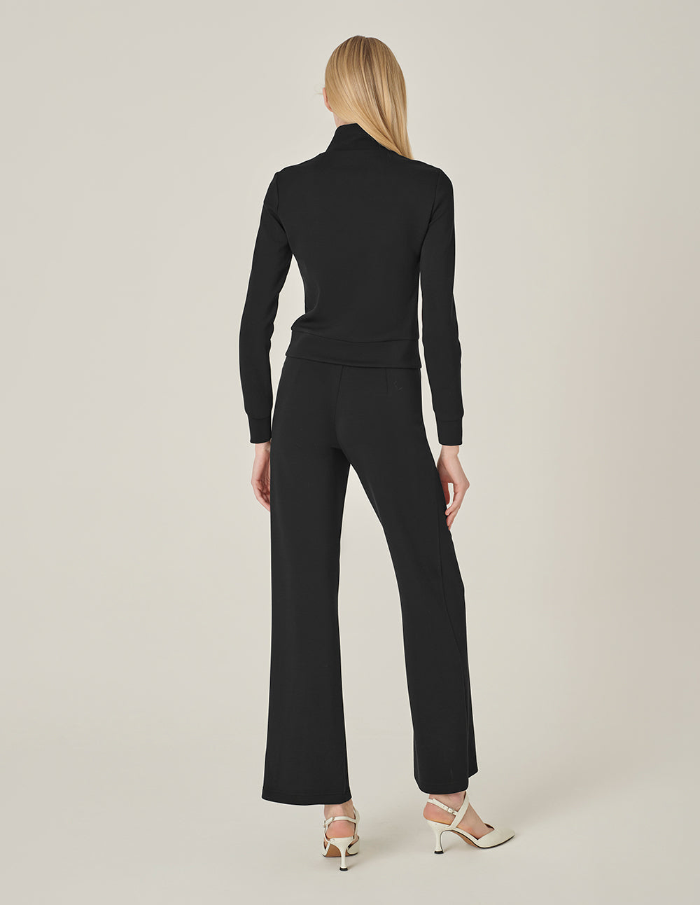 MARYLING Stand-Collar Long-Sleeve Knitted Top