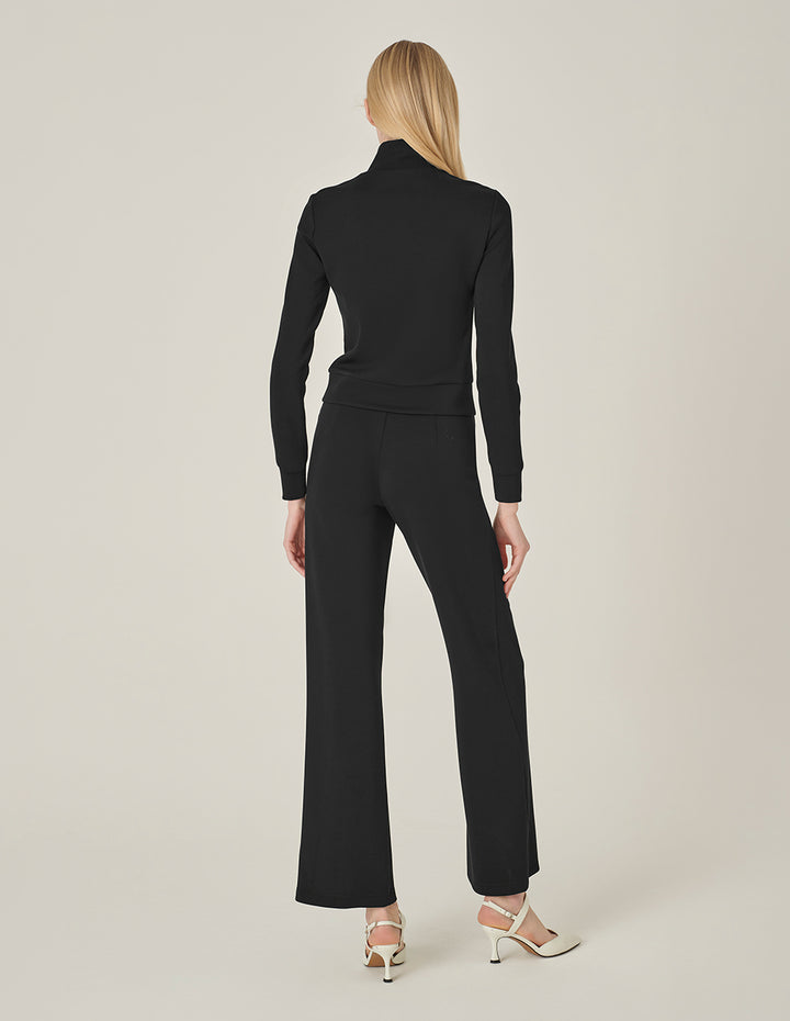 MARYLING Stand-Collar Long-Sleeve Knitted Top