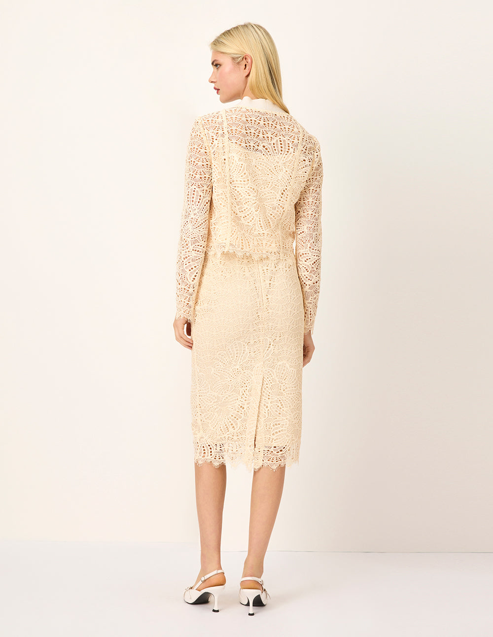 MARYLING Straight Knee-Length Lace Skirt