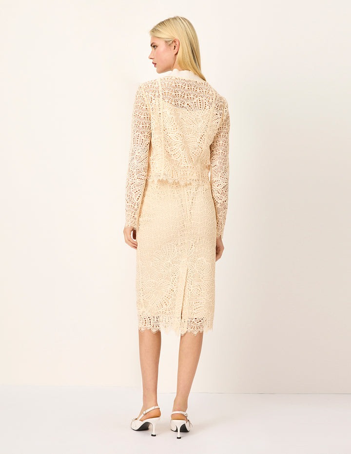 MARYLING Straight Knee-Length Lace Skirt