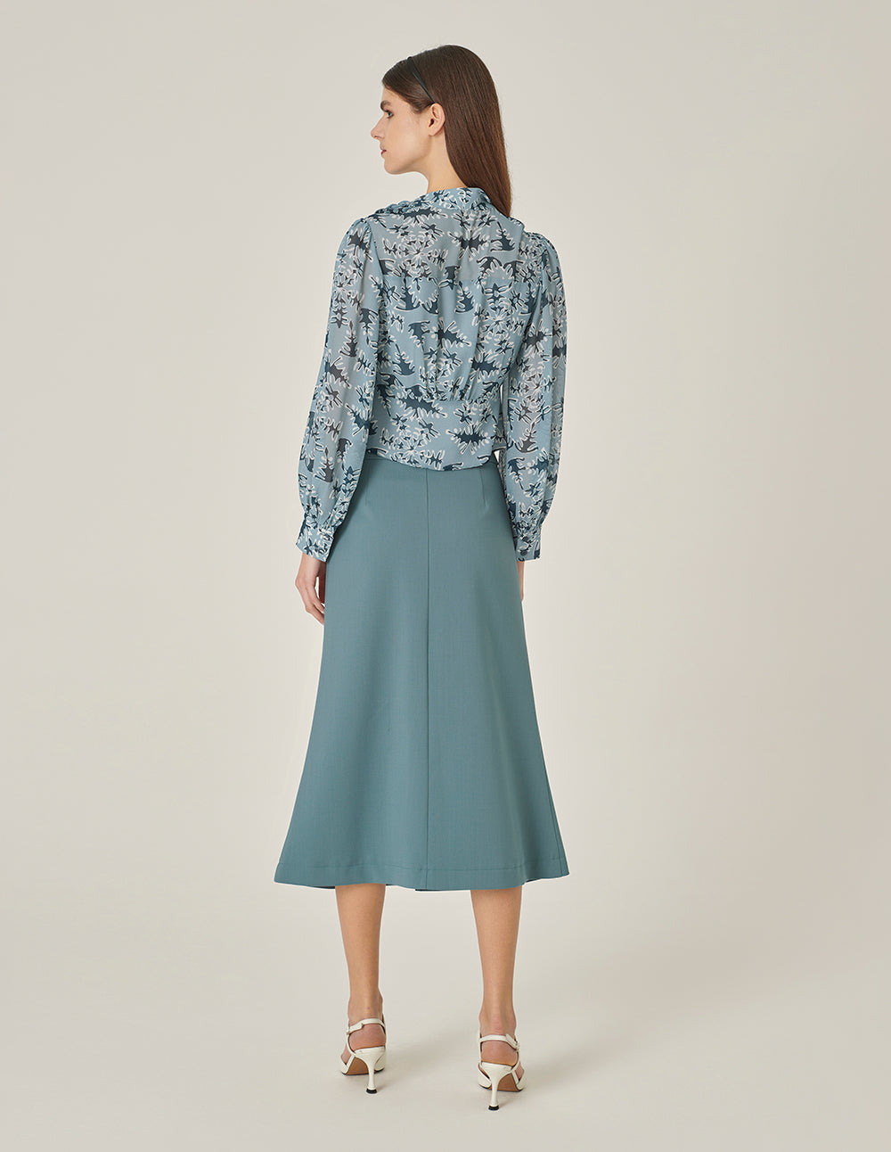 MARYLING Side-Tie Printed Fitted Top