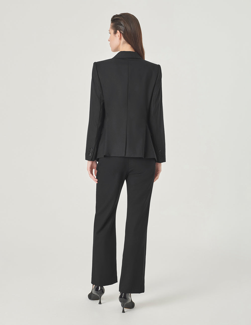 MARYLING Black Peaked Lapel Double-Breasted Blazer
