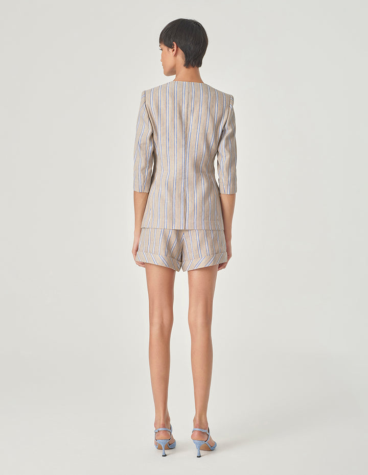 MARYLING Striped Bermuda Shorts