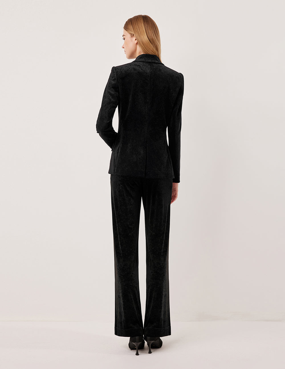 MARYLING Peak Lapel Long Sleeve Single-Breasted Blazer