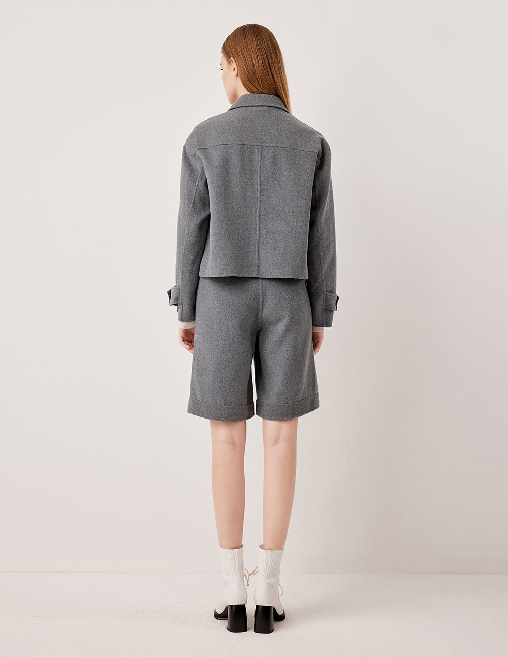 MARYLING Waistless H-Line Wool Silk Blend Shorts