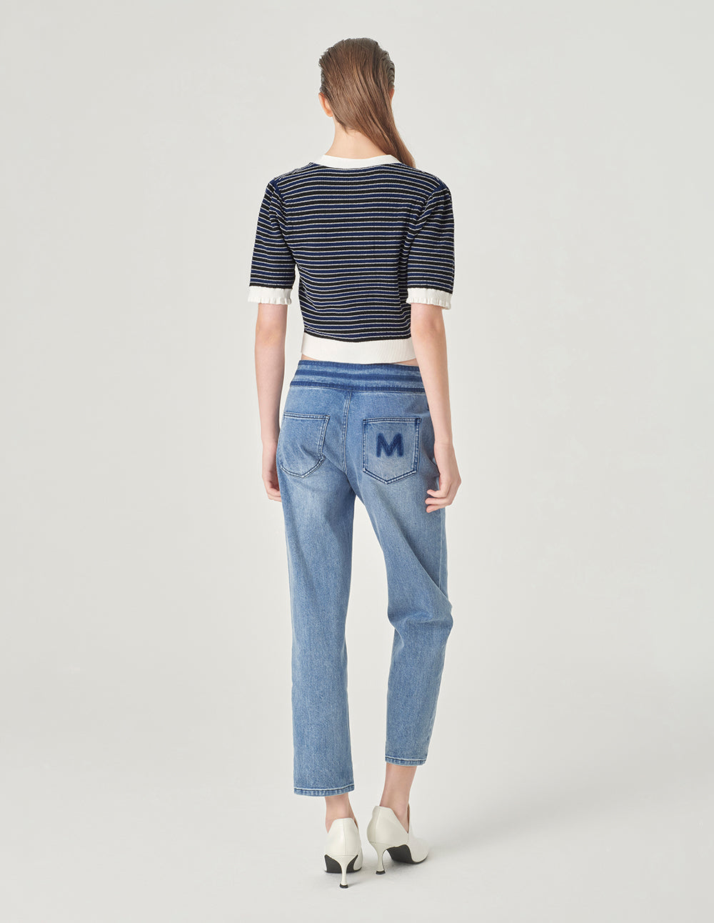 MARYLING Colour Block V-Neck Knitted Cardigan