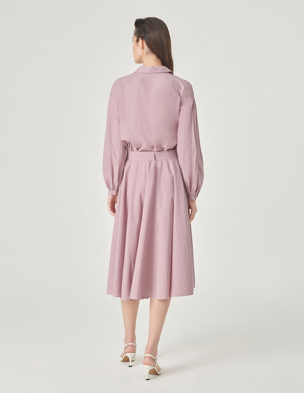 MARYLING Pink V-Neck Long Sleeves Blouse