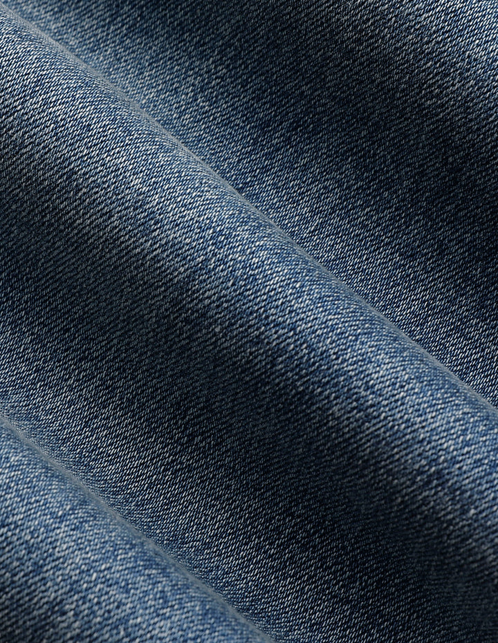 MARYLING High Waist Slit Straight Denim Blue Jeans