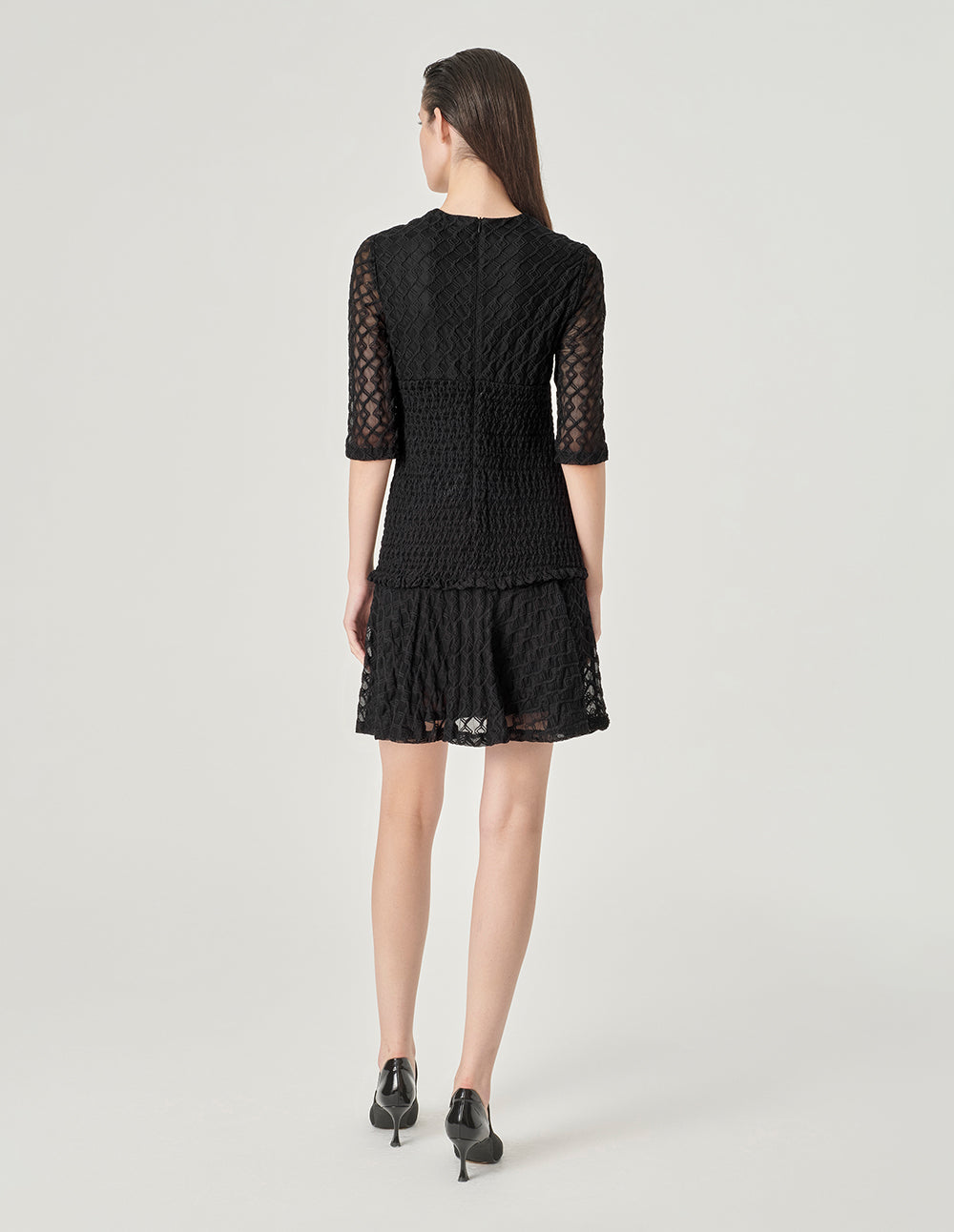 MARYLING Jacquard V-Neck Dress