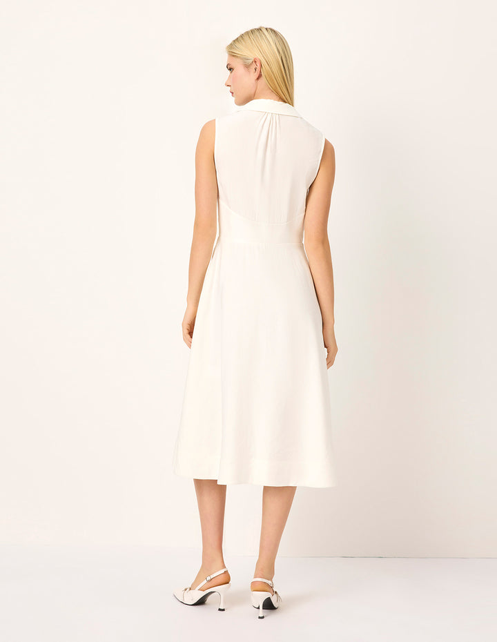 MARYLING V-Collar Sleeveless Shift Midi Dress