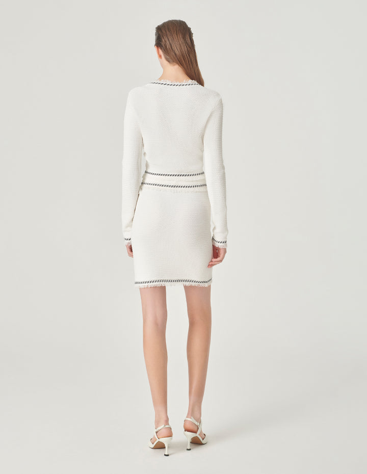 MARYLING Contrast Lace Tassel Detail Knitted Skirt