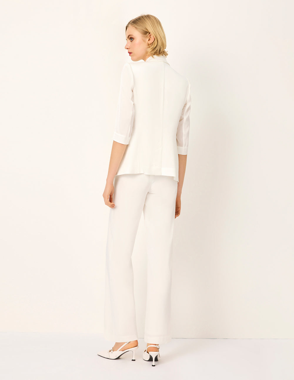 MARYLING Peaked-Collar 3/4 Sleeve Blazer