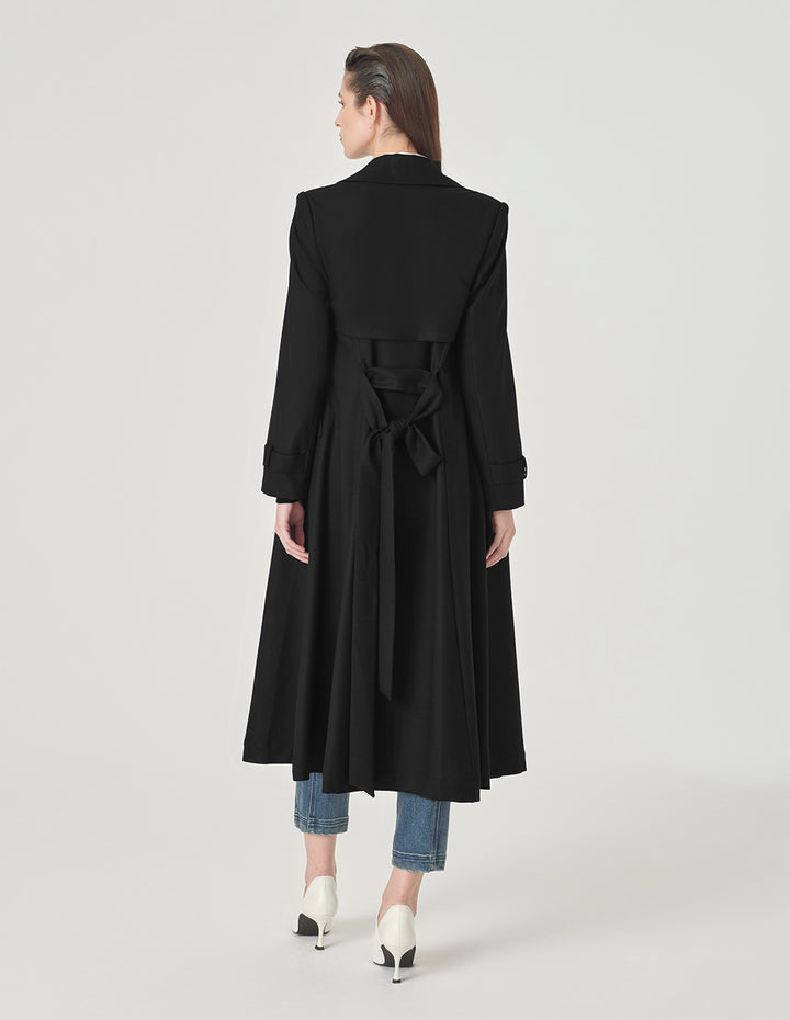 MARYLING Black A-Line Windbreaker Coat