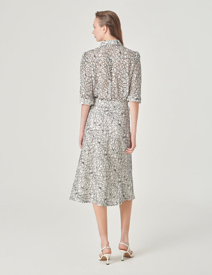 MARYLING Three-Quarter Sleeve Lace Shirt