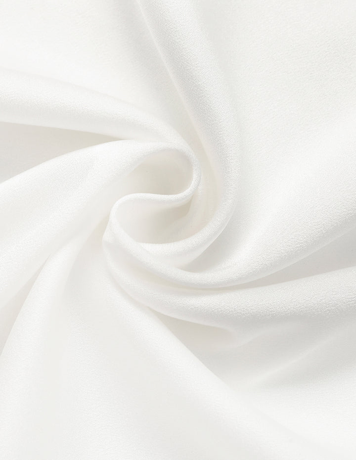 MARYLING Lace Hollow Sleeveless White Silk Camisole Top