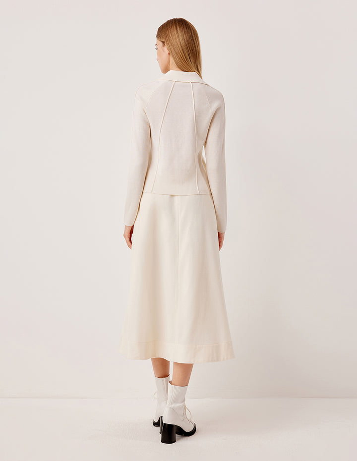 MARYLING Collared Long Sleeve Knit Pullover