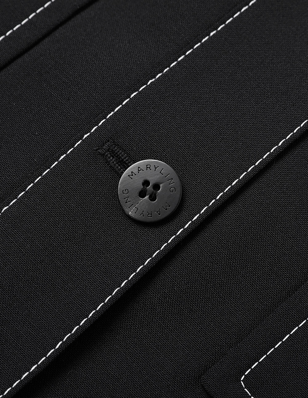 MARYLING Black Wide Shoulder Silhouette Short Jacket