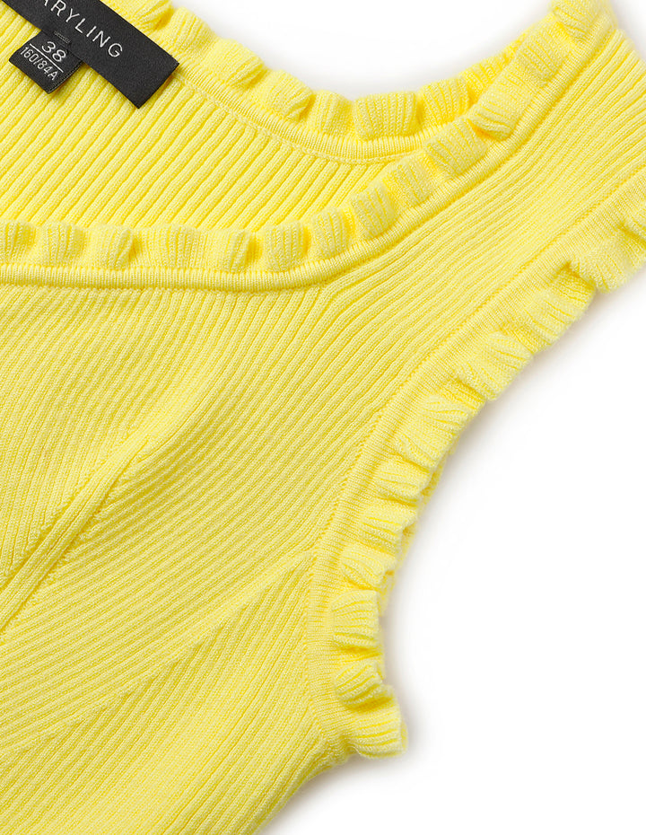 MARYLING Earring-Collar Geometric Stripe Knitted Vest