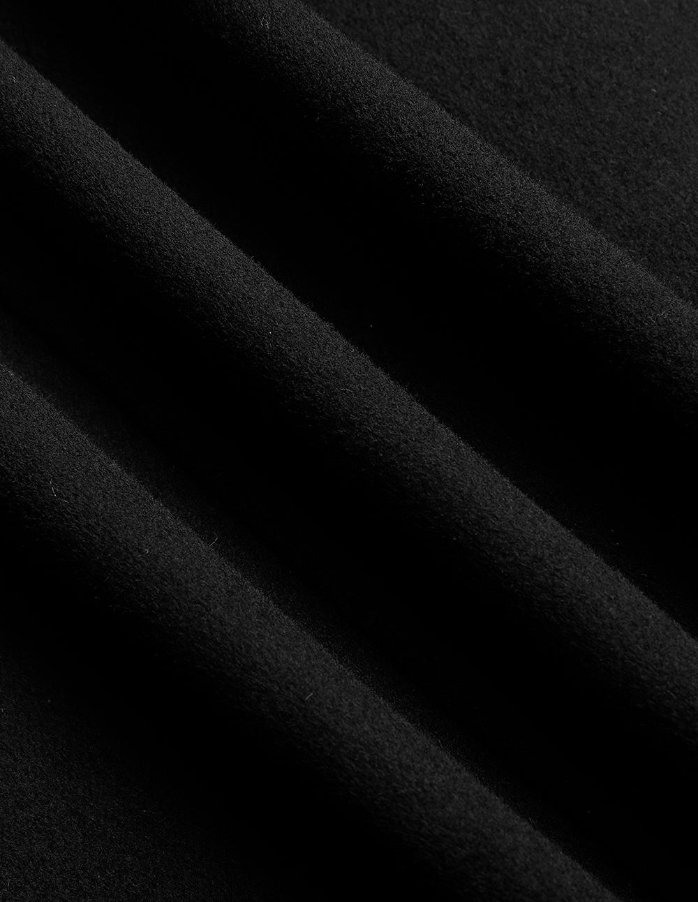 MARYLING Black Peak Lapel Double-Breasted Woolen-Sleeve Coat