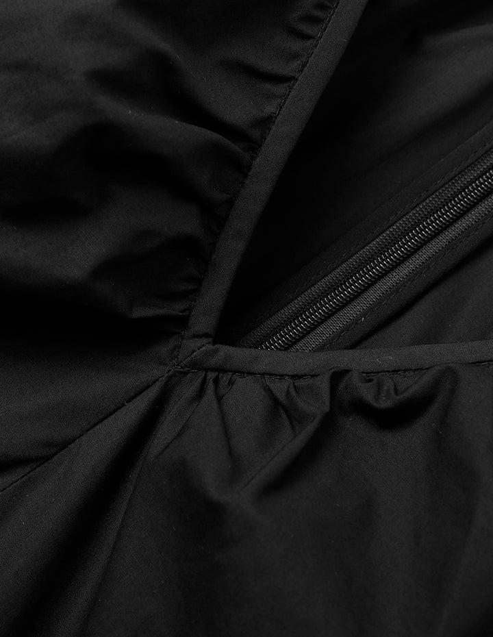 MARYLING Black V-Neck Swing Dress