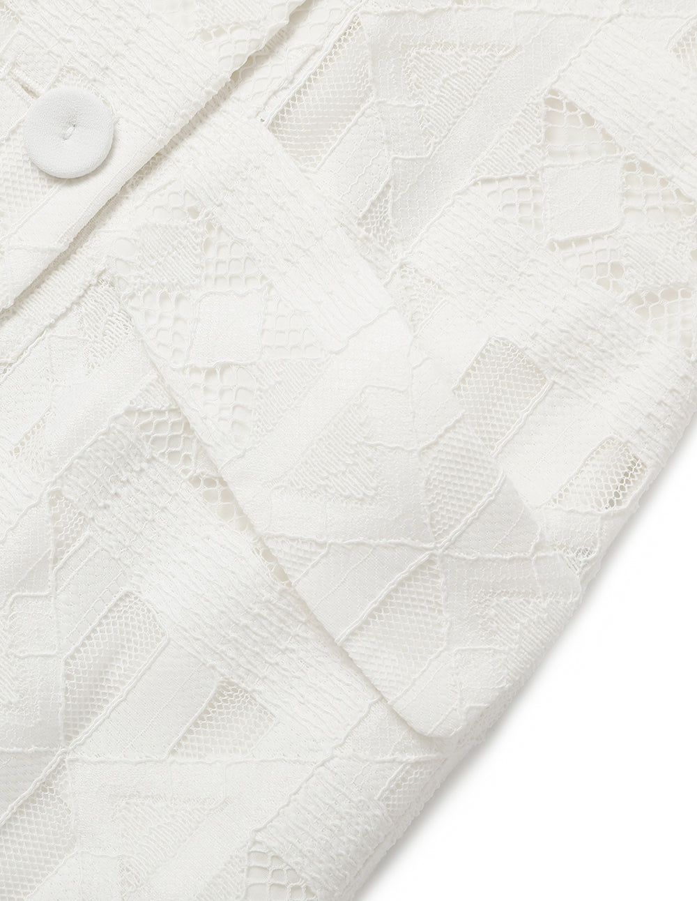 MARYLING White Suit-Style Over-The-Knee Fishtail Dress