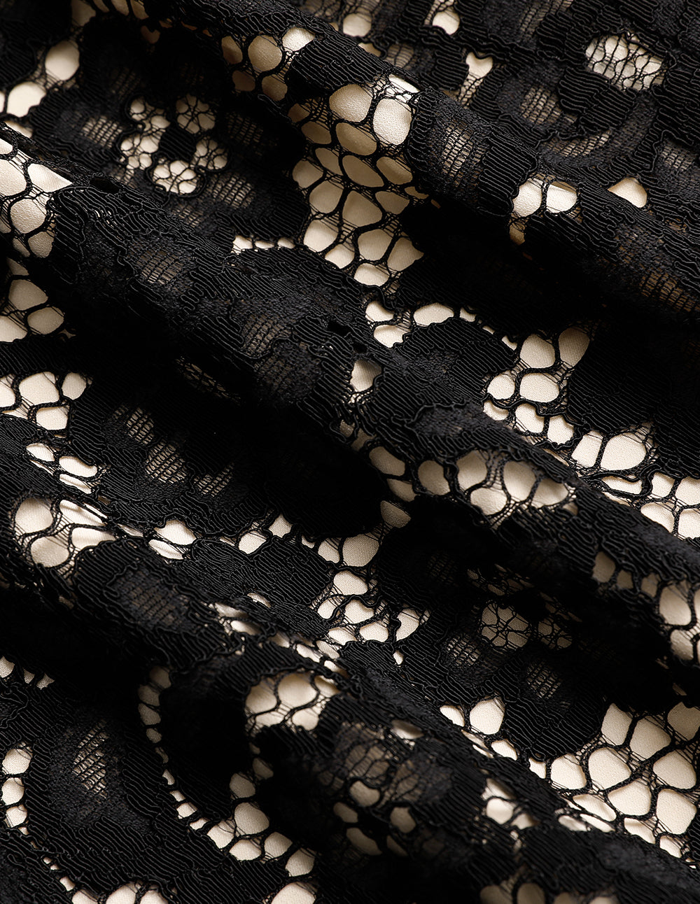 MARYLING Puff Sleeve Fishtail Lace Dress