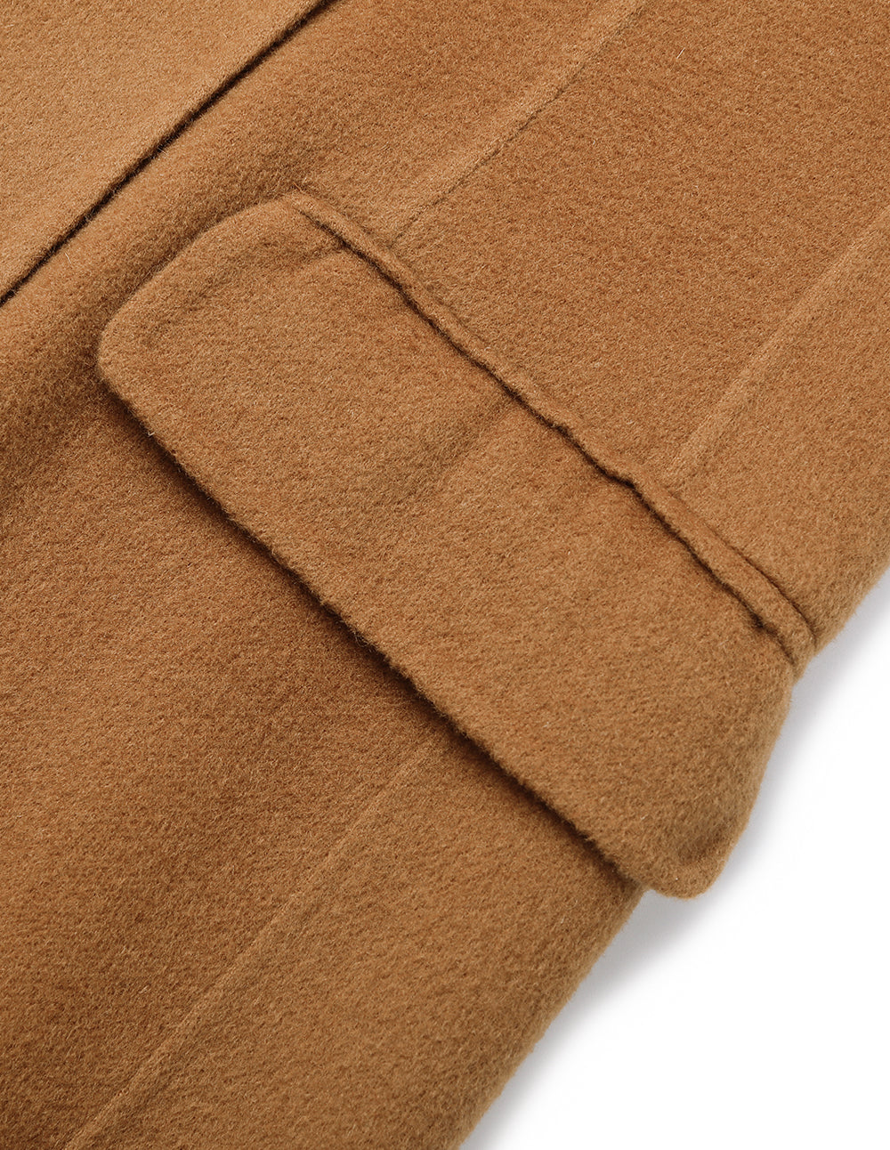 MARYLING Camel Double-Breasted Silk Wool Double-Sided Coat