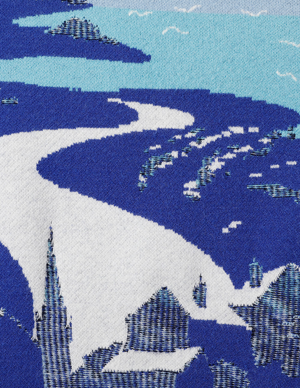 MARYLING Printed Short-Sleeves Jacquard Knitted T-Shirt