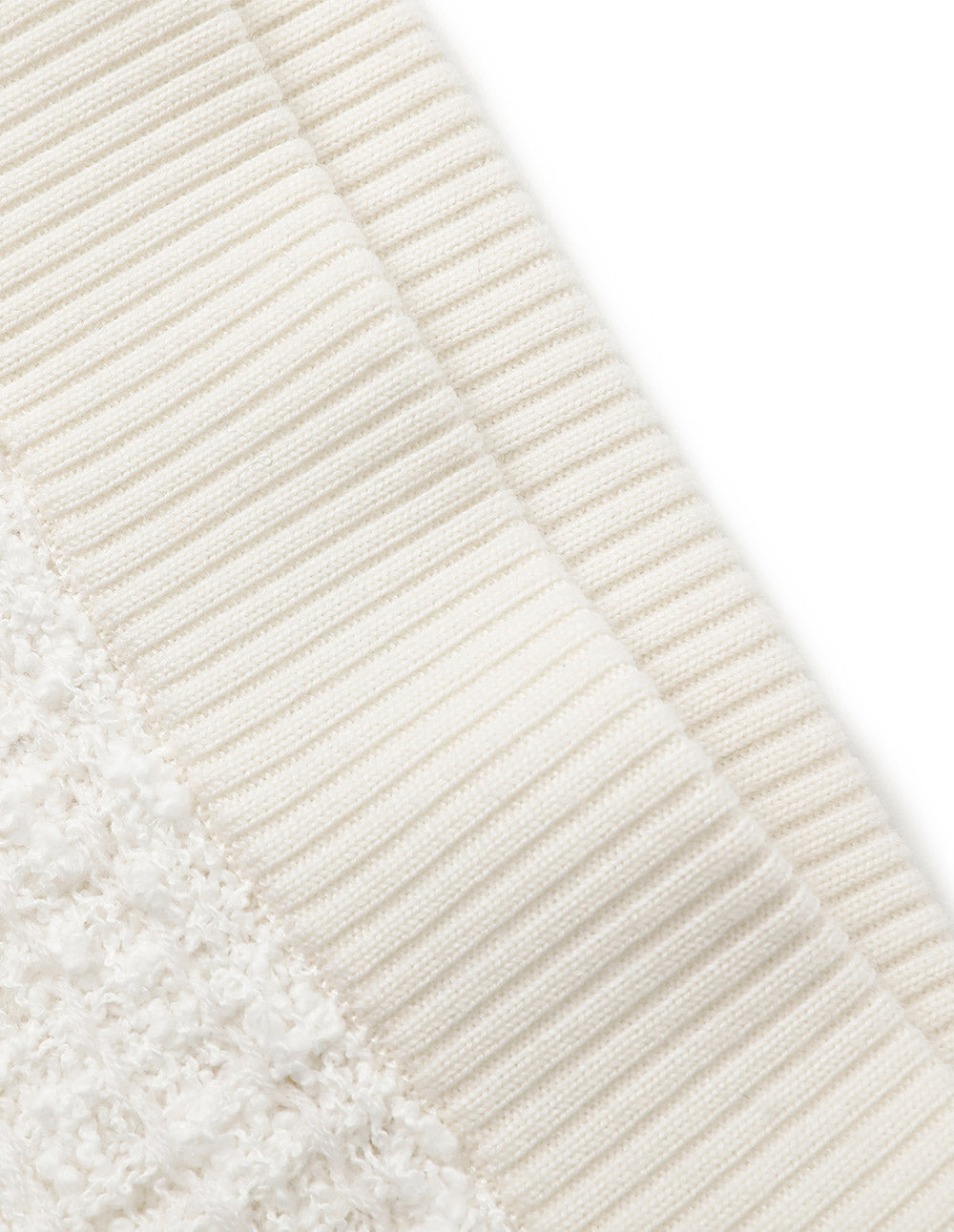 MARYLING Straight Knee-Length White Textured Knit Skirt