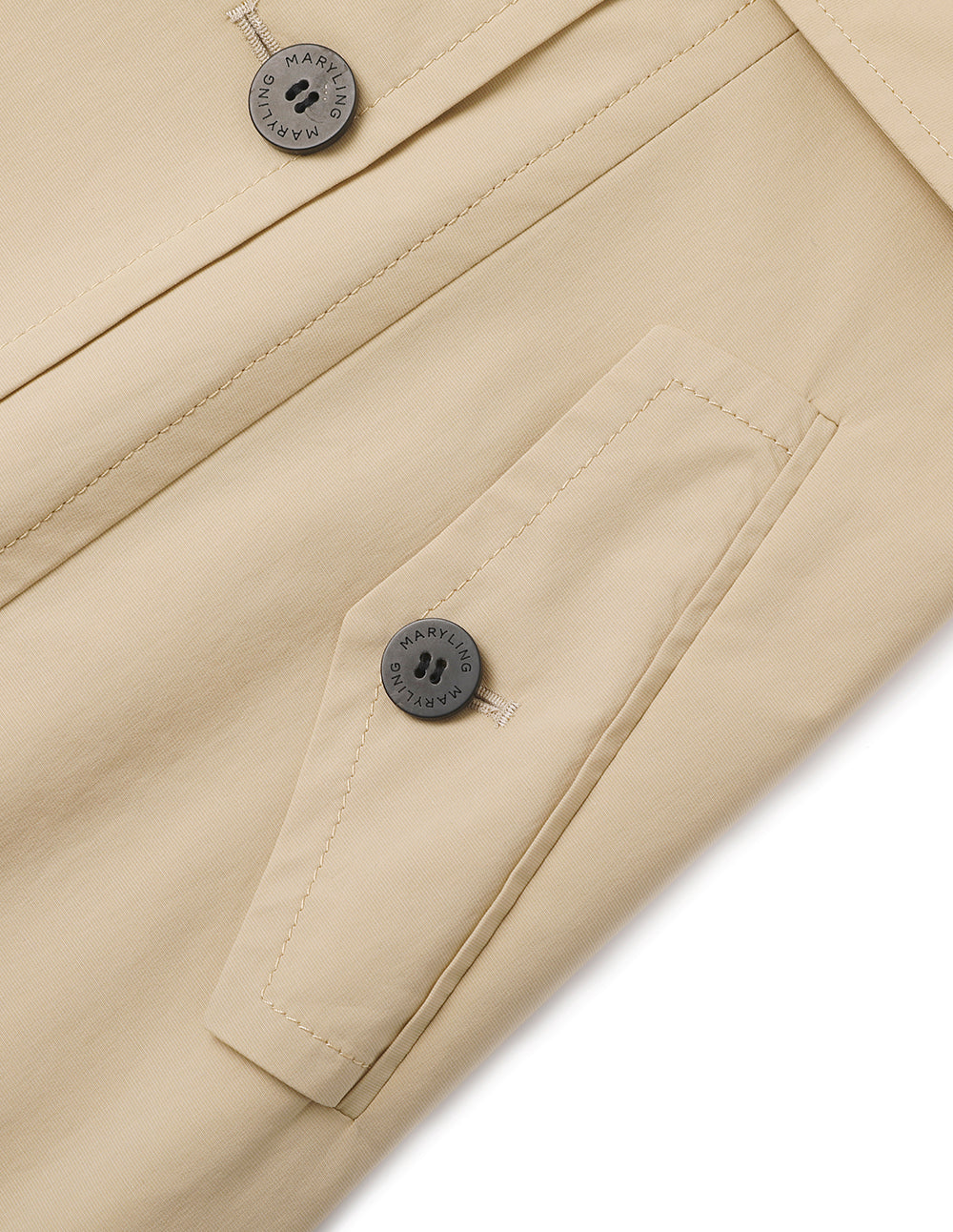 MARYLING Long Trench Windbreaker With Split Shoulders And Lapels