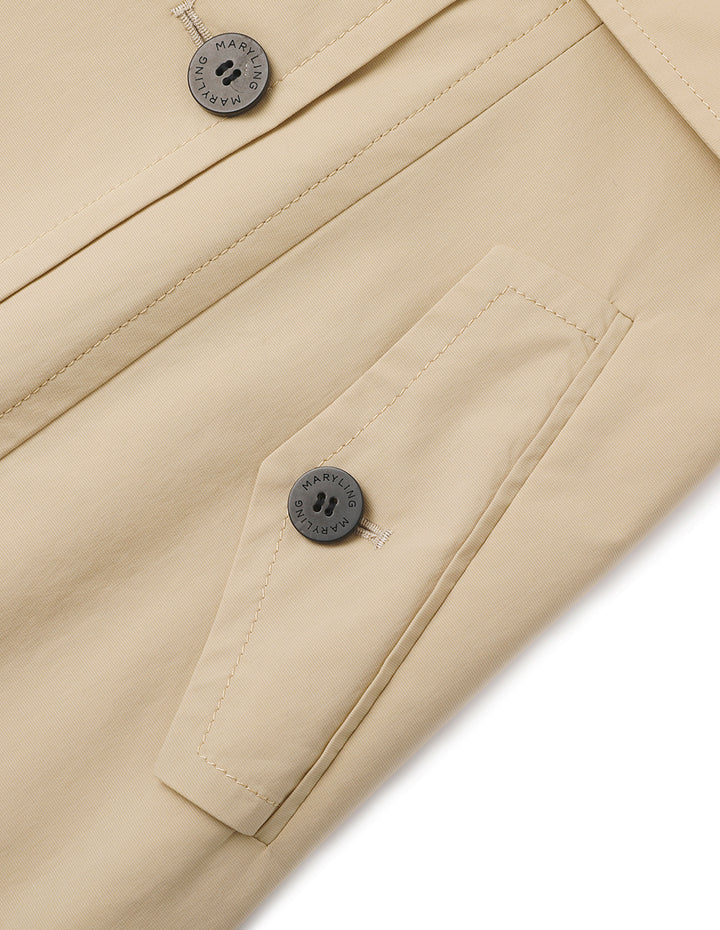 MARYLING Long Trench Windbreaker With Split Shoulders And Lapels