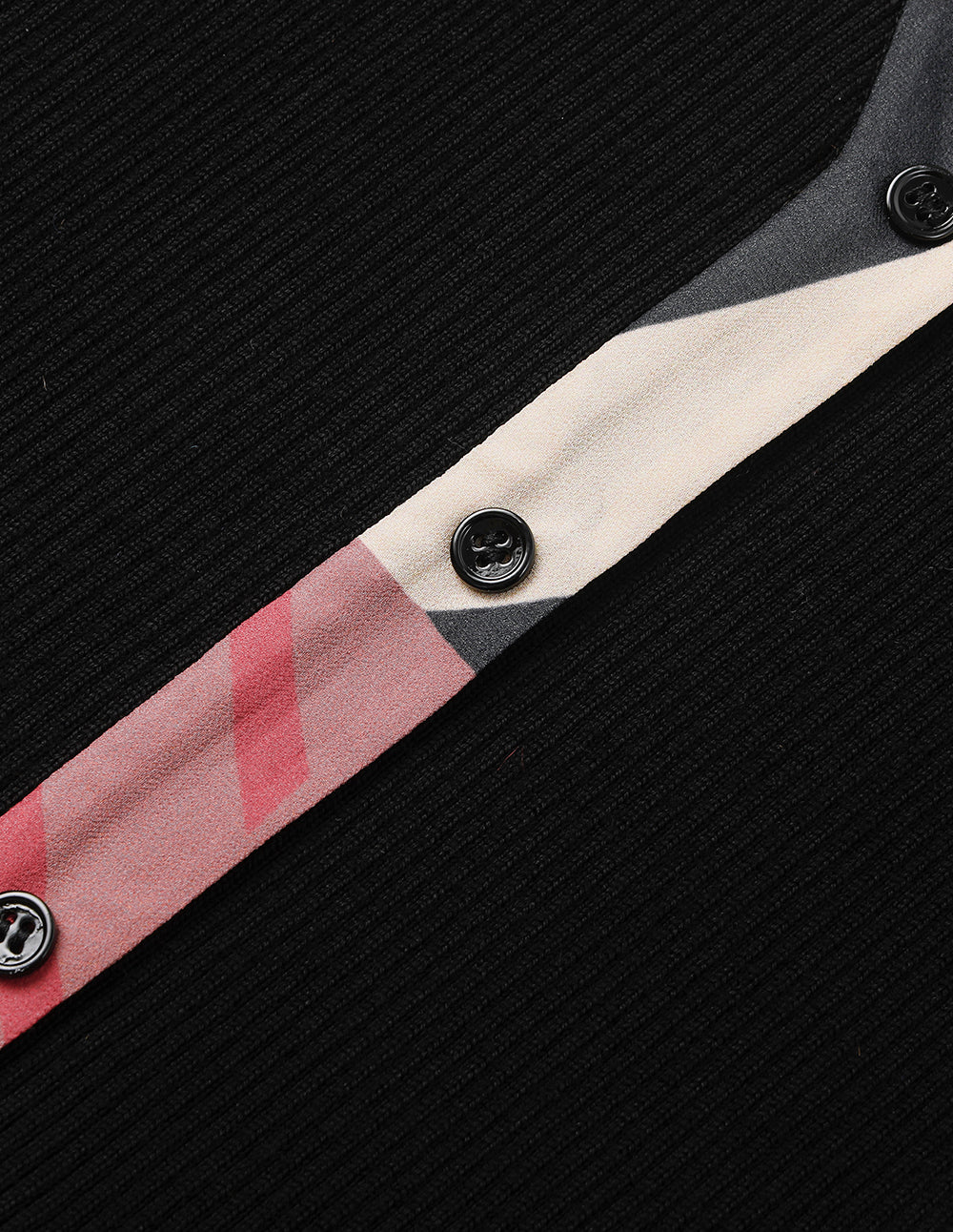 MARYLING Knitted Patchwork Printed Shirt Dress