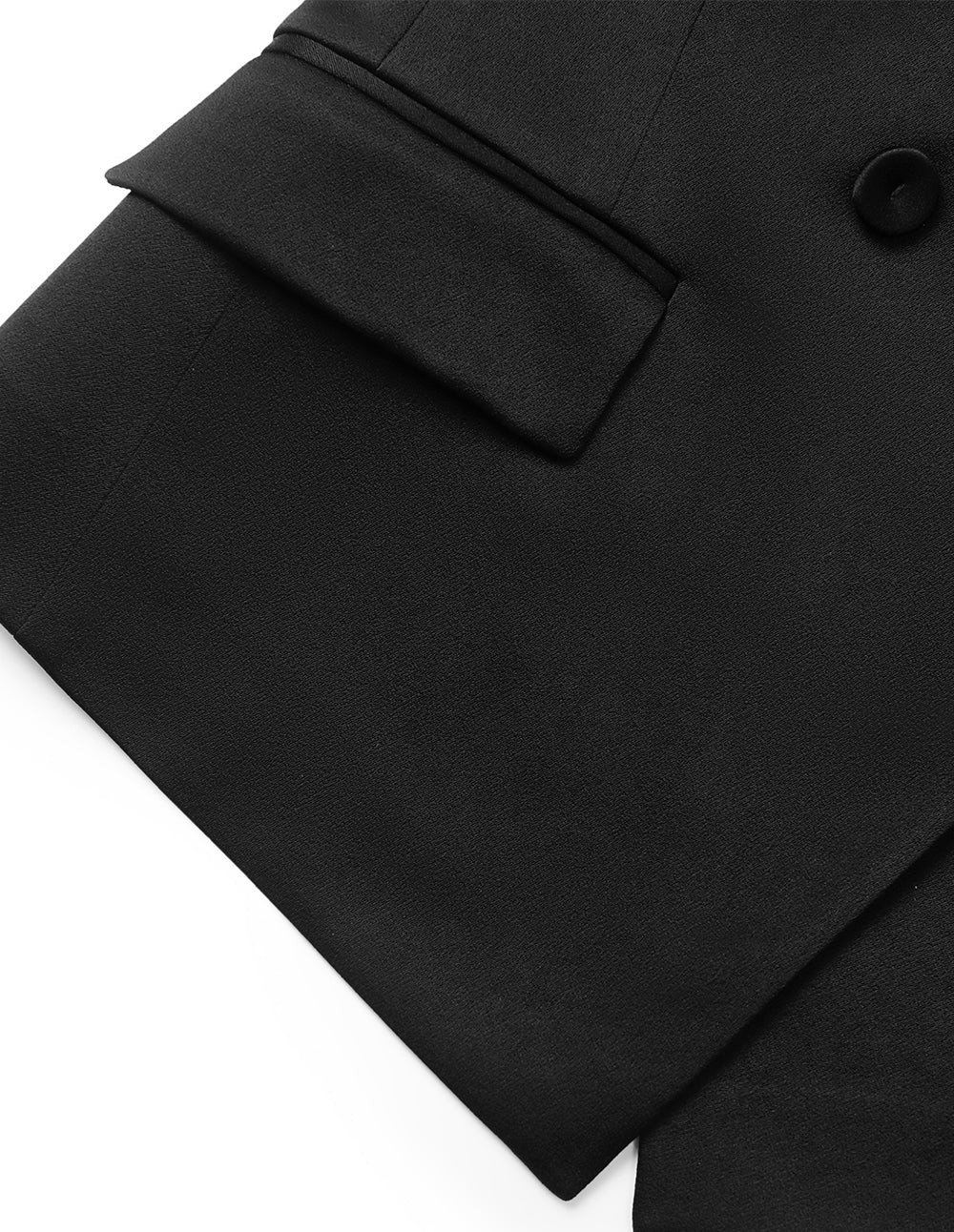 MARYLING Peaked-Collar Padded shoulder See-Through 3/4 Sleeve Blazer